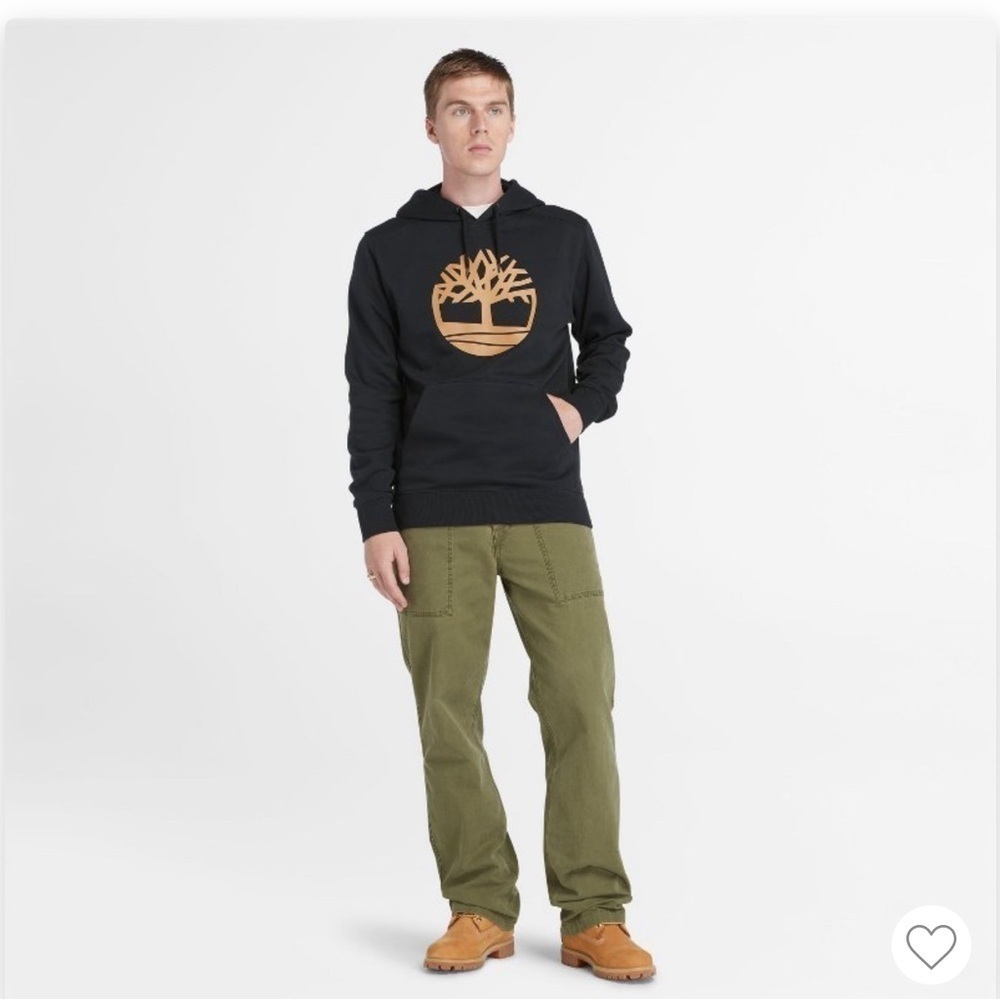 Timberland Tree Logo Black Pullover Hoodie Size M - Picture 5 of 5